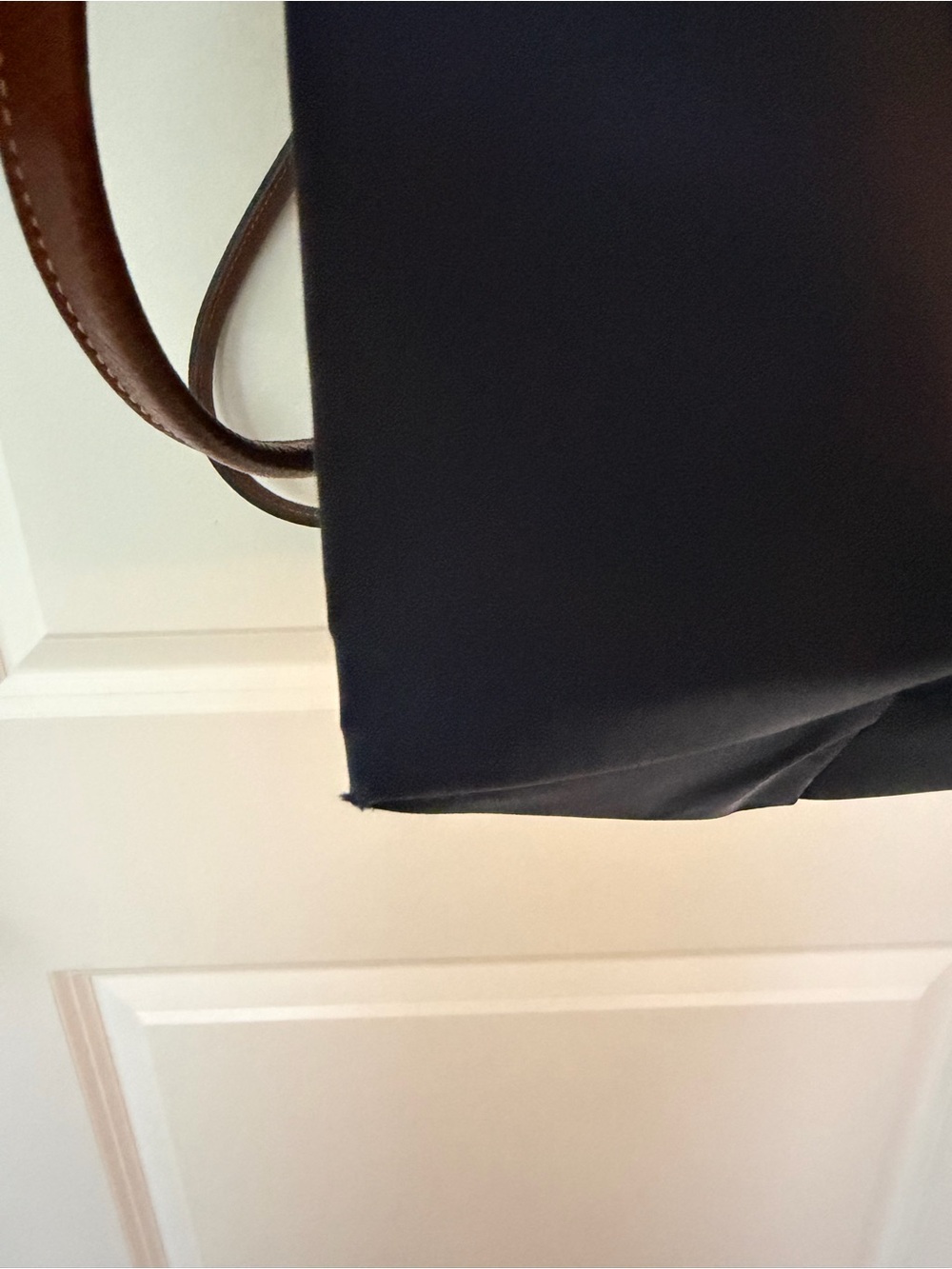 Longchamp Navy Tote with Brown Leather Trim - Picture 6 of 8